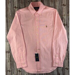 POLO RALPH LAUREN Slim Fit Stretch Oxford Shirt Size M color bsr pink NWT
